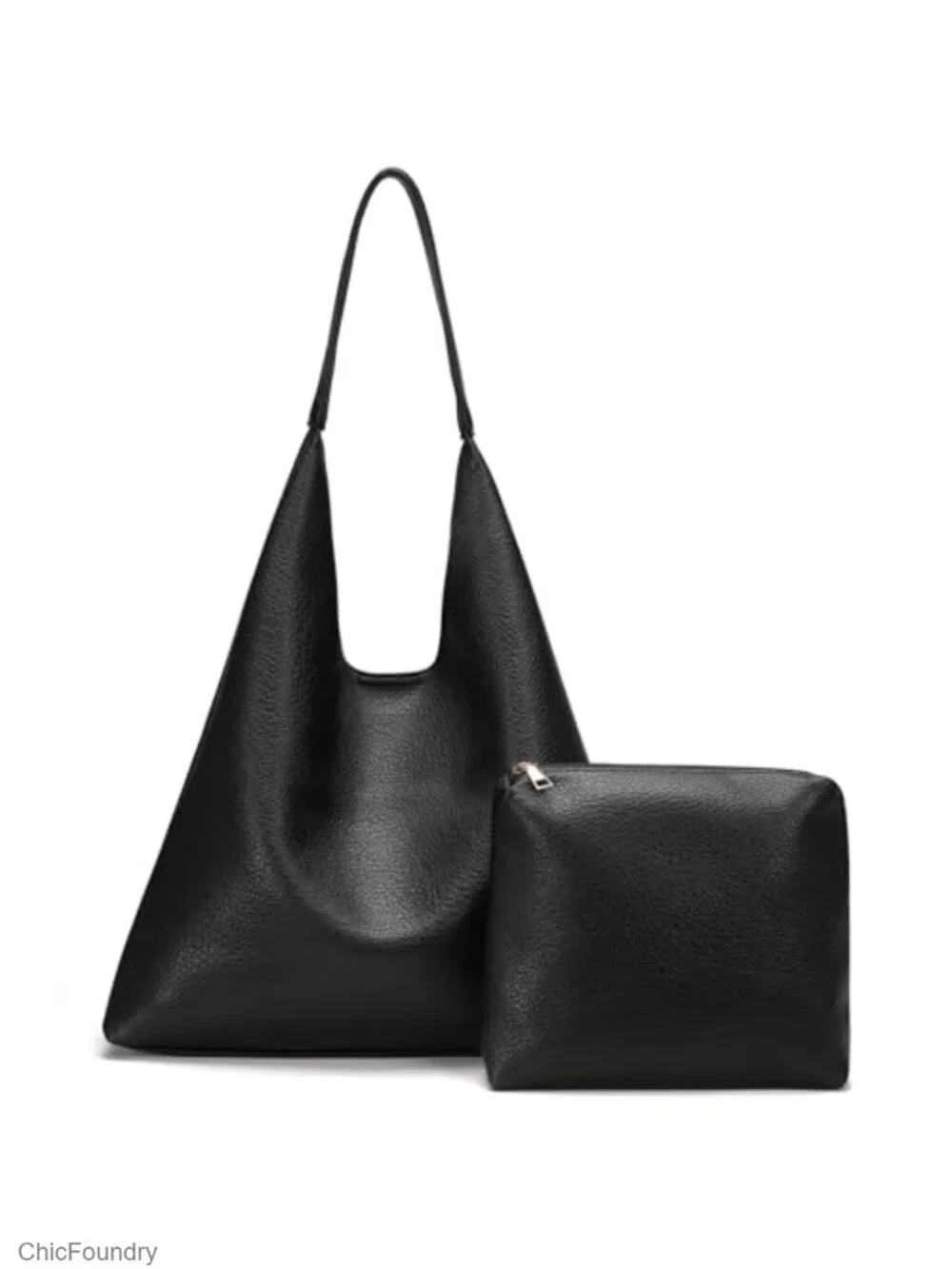 Women's Slouchy Hobo Bag Faux Leather Shoulder Tote with Cosmetic Bag
